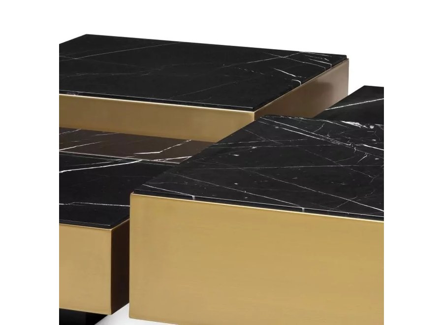 Table basse 'Esposito' Set de 4  - Brass/Marble