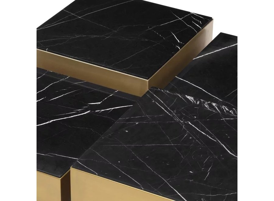 Table basse 'Esposito' Set de 4  - Brass/Marble