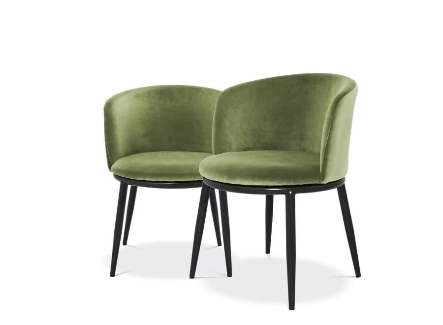 Dining chair 'Filmore' set of 2 - Cameron light green
