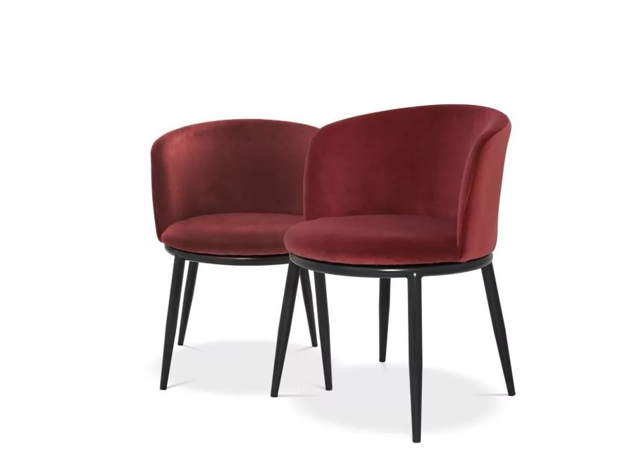 Dining chair Filmore set of 2 - Cameron  wine red