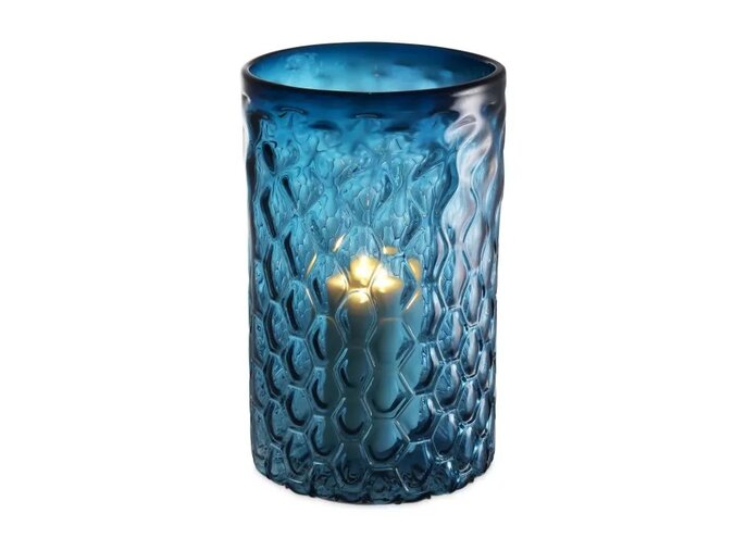 Windlicht 'Aquila'  L Glas Blauw