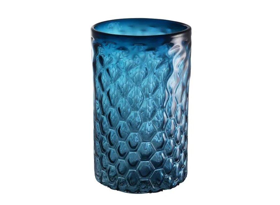 Bougeoir  'Aquila' L Glass Bleu