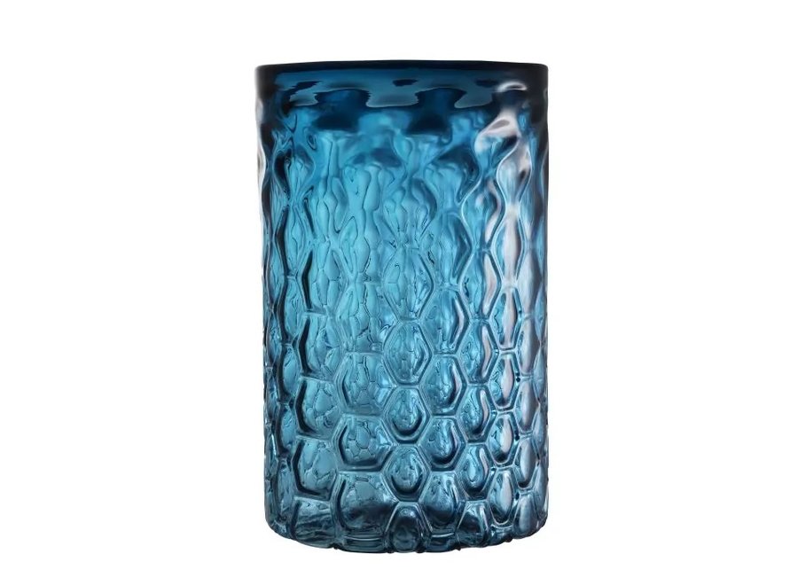 Bougeoir  'Aquila' L Glass Bleu