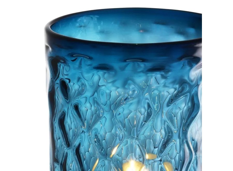 Bougeoir  'Aquila' L Glass Bleu