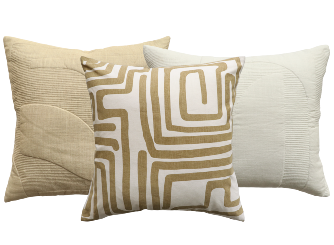 Combinaison coussin Taupe/Ecru : Anis, Mila & Andes