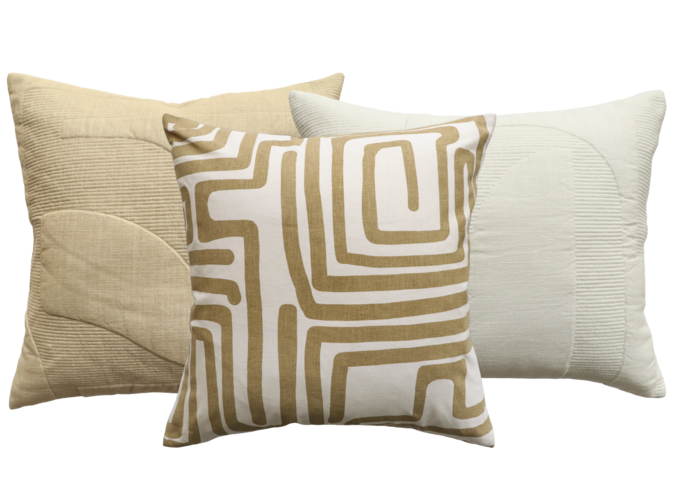 Cushion combination Taupe/Ecru: Anise, Mila & Andes