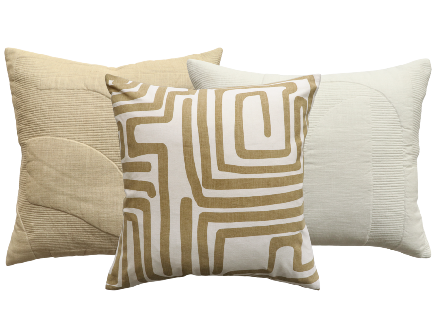 Cushion combination Taupe/Ecru: Anise, Mila & Andes