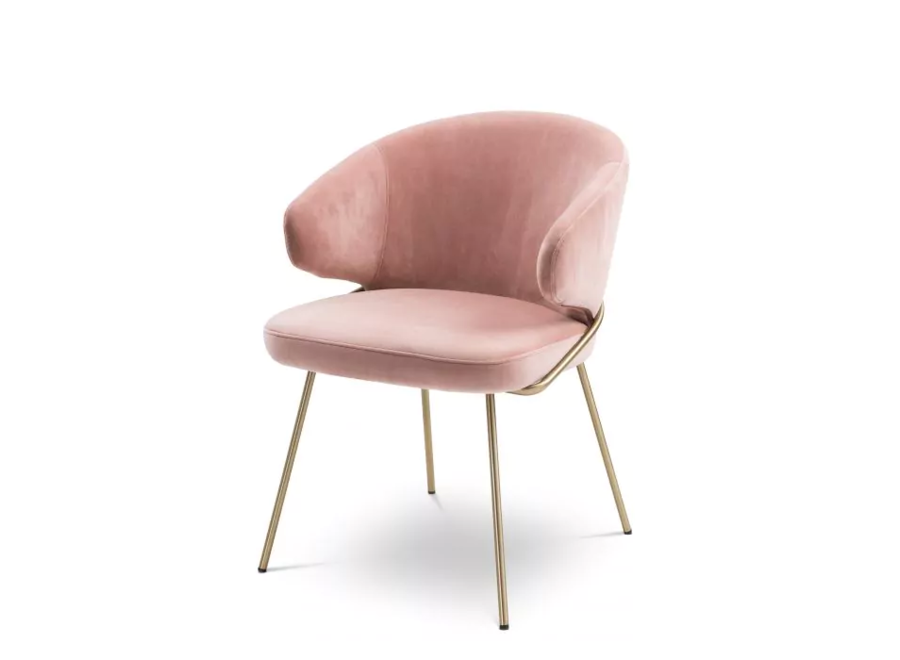 Chaise de salle à manger 'Kinley' - Savona nude velvet'