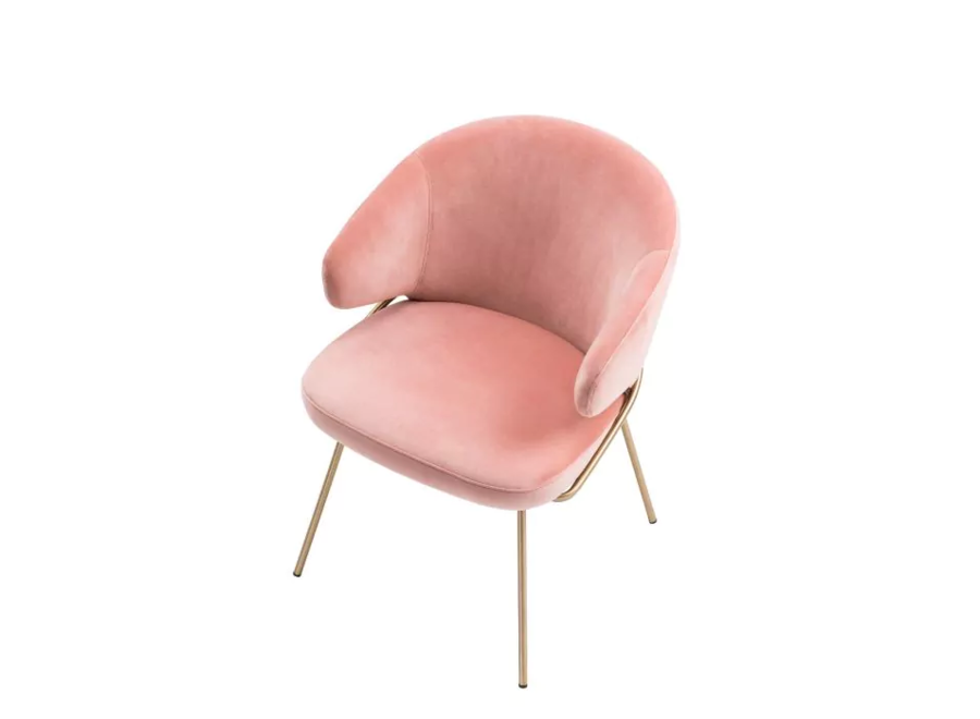 Chaise de salle à manger 'Kinley' - Savona nude velvet'