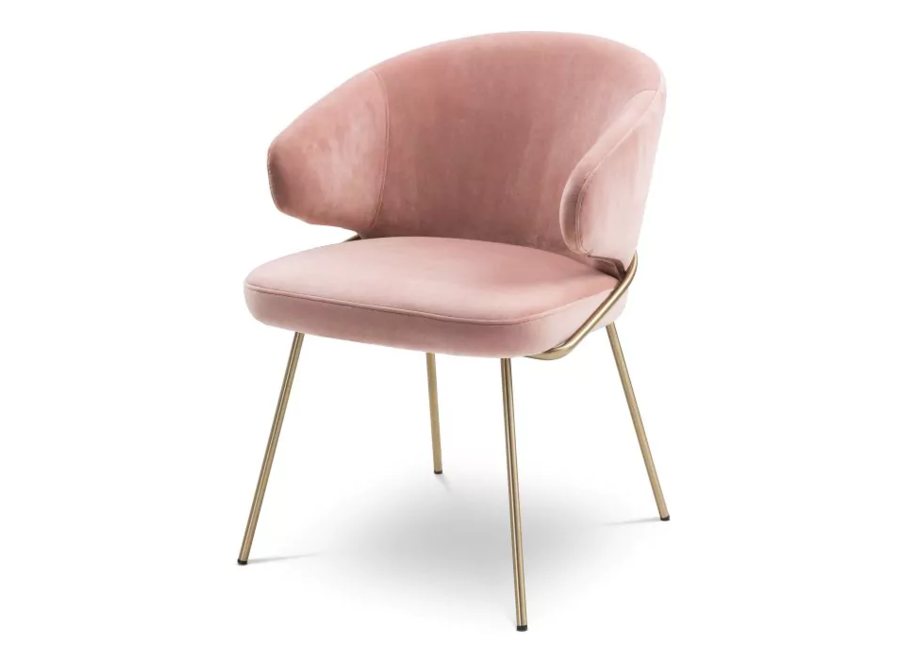 Chaise de salle à manger 'Kinley' - Savona nude velvet'