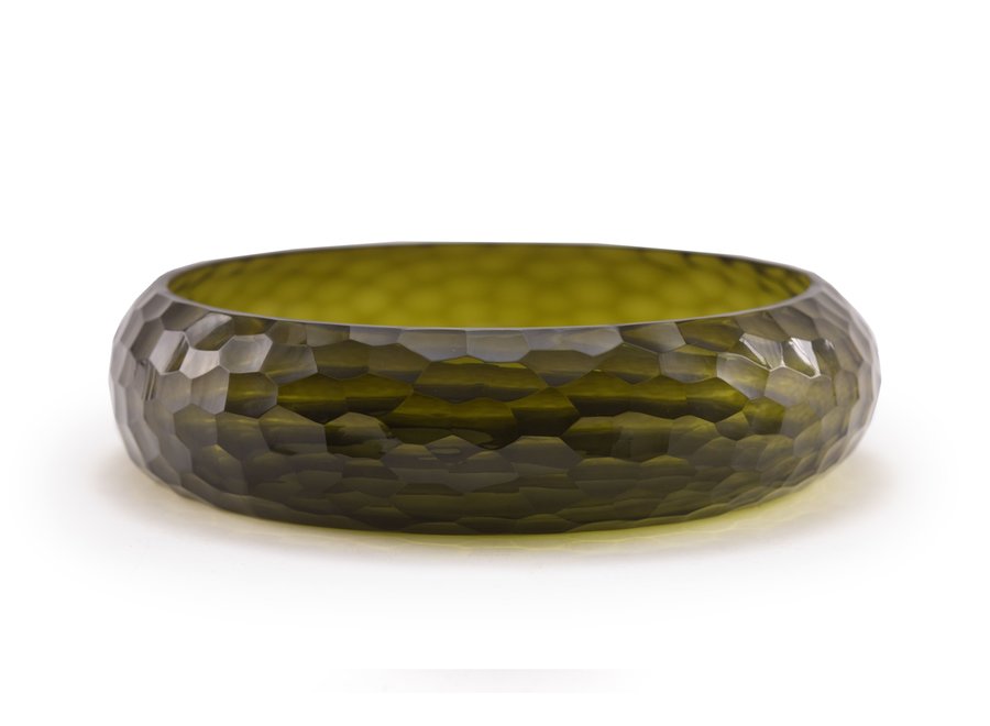 Schaal 'Agate' kleur olive