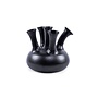 Hornvase '5 Mund' schwarz matt