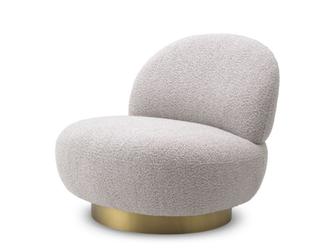 Chaise pivotante Clément - Bouclé grey