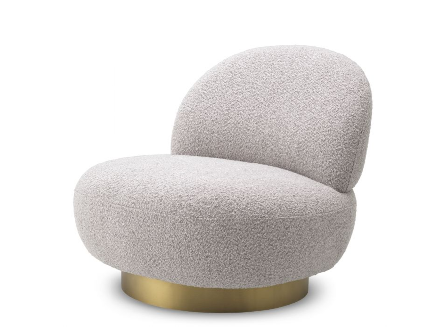 Swivel armchair 'Clément' - Bouclé grey