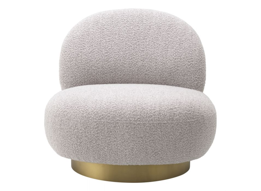 Swivel armchair 'Clément' - Bouclé grey