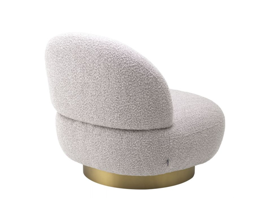 Swivel armchair 'Clément' - Bouclé grey