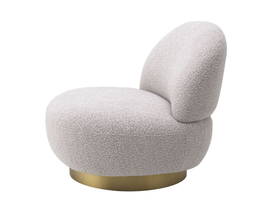 Swivel armchair 'Clément' - Bouclé grey