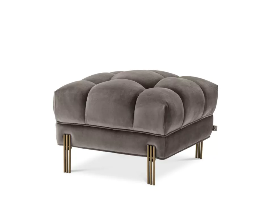 Hocker Sienna - Savona grey velvet