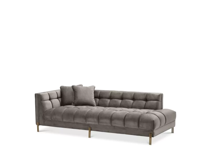 Lounge Canapé Sienna - Grey Velvet - Left