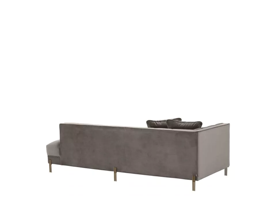 Lounge Canapé ‘Sienna' - Grey Velvet - Left