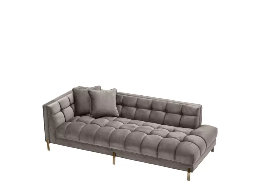 Lounge Canapé ‘Sienna' - Grey Velvet - Left