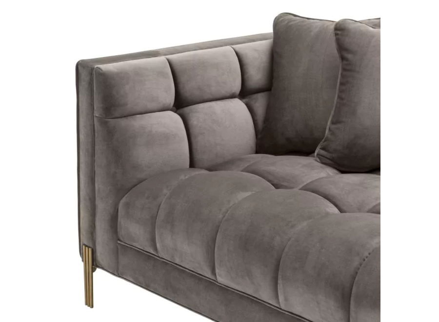 Lounge Sofa ‘Sienna' - Grey Velvet - Left