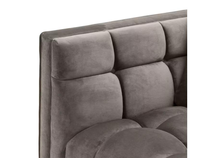 Lounge Canapé ‘Sienna' - Grey Velvet - Left