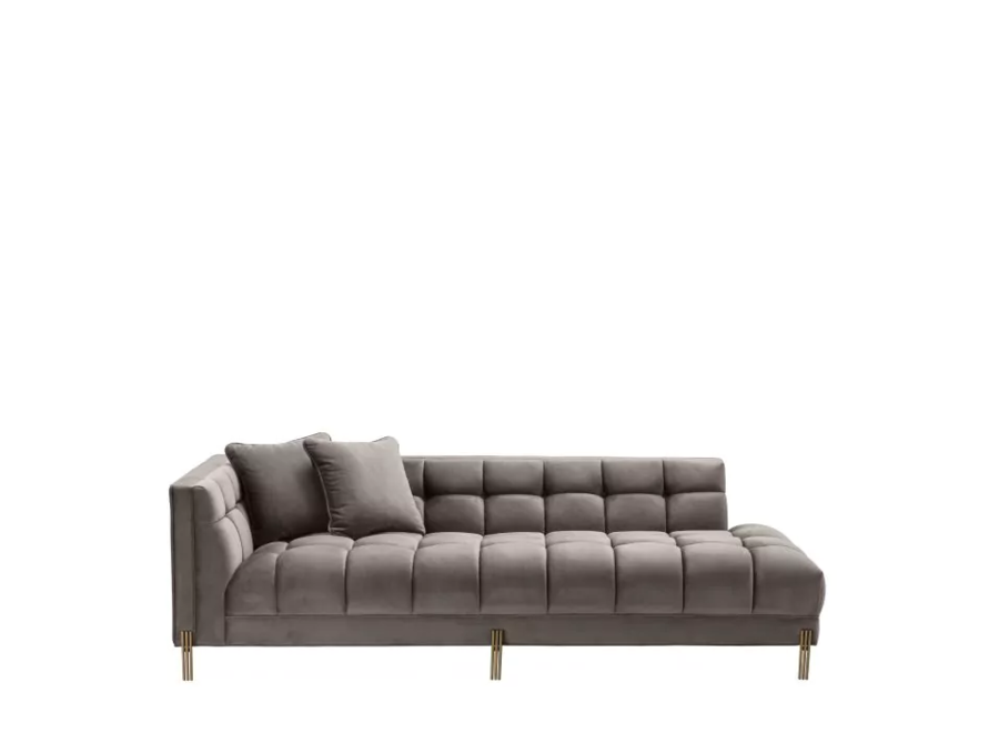 Lounge Canapé ‘Sienna' - Grey Velvet - Left