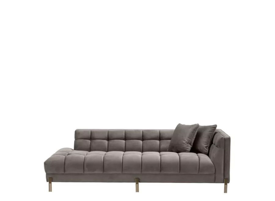 Lounge Sofa ‘Sienna' - Grey Velvet - Right