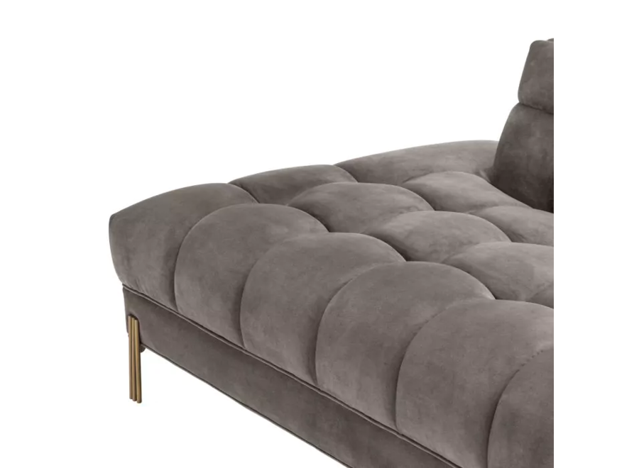 Lounge Canapé ‘Sienna' - Grey Velvet - Right