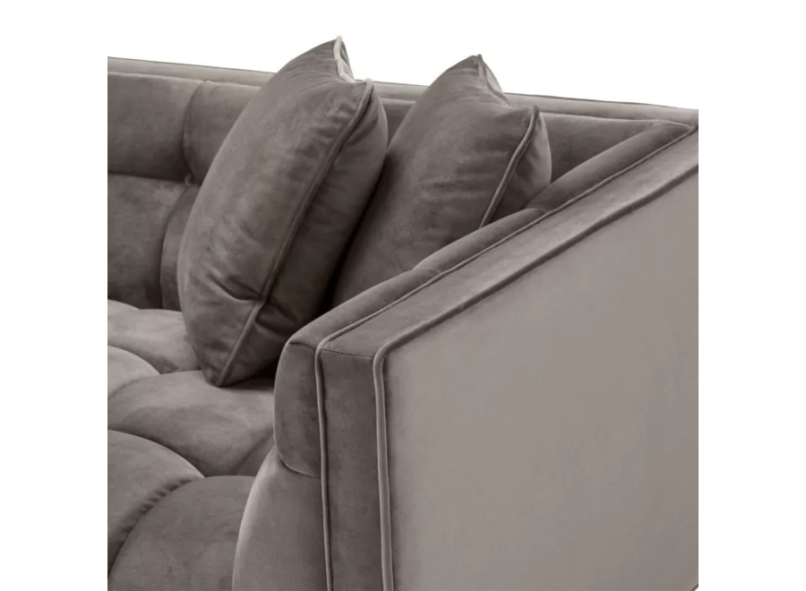 Lounge Sofa ‘Sienna' - Grey Velvet - Right