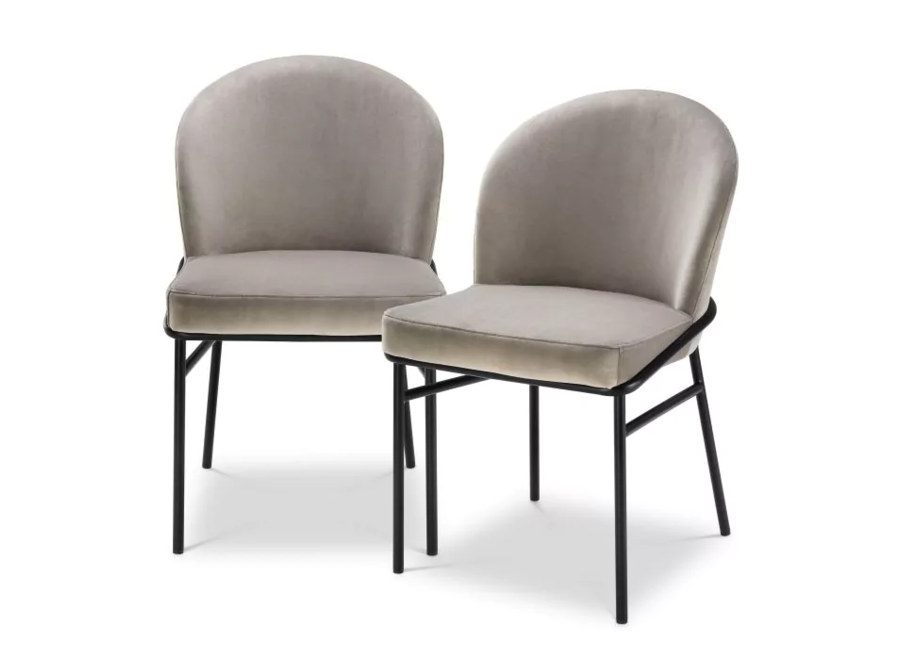 Dining chair Willis set van 2 - Savonna Greige Velvet