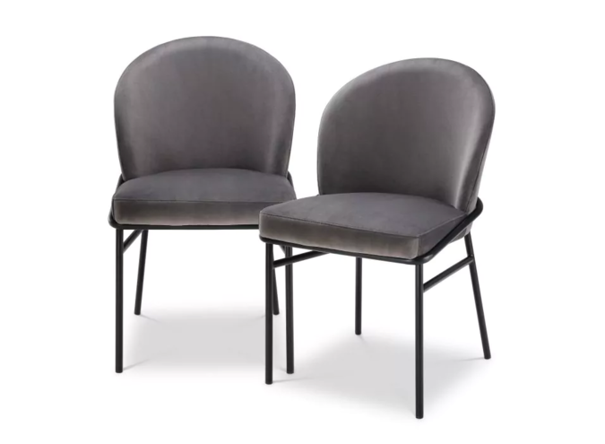 Dining chair Willis set van 2 - Savona grey velvet