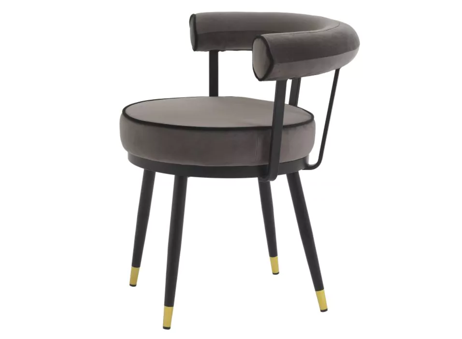 Dining chair 'Vico' set van 2 - Savona grey velvet