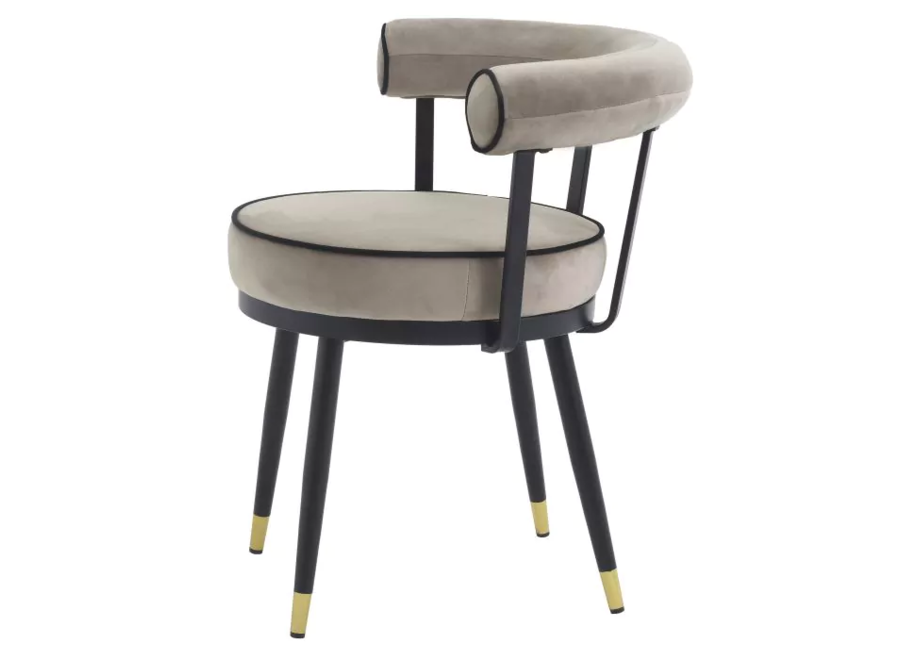 Dining chair 'Vico' set van 2 - Savona greige velvet