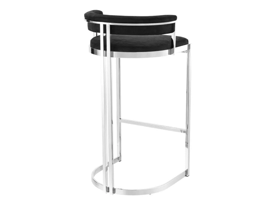 EICHHOLTZ Bar stool 'Dante' Black velvet Wilhelmina Designs