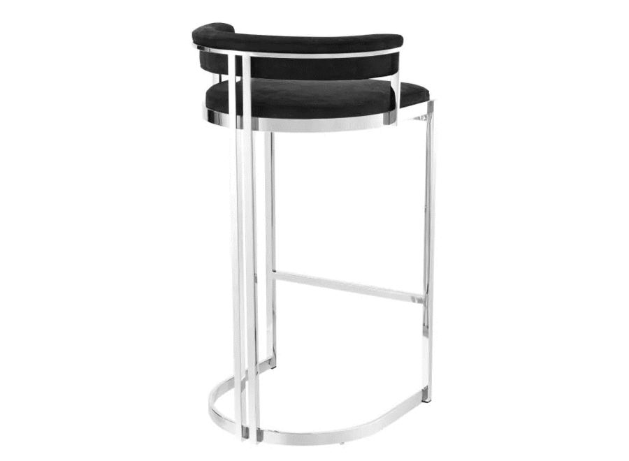 Bar stool 'Dante' - Black velvet