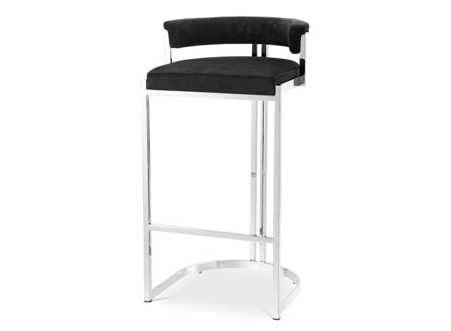 Bar stool Dante - Black velvet