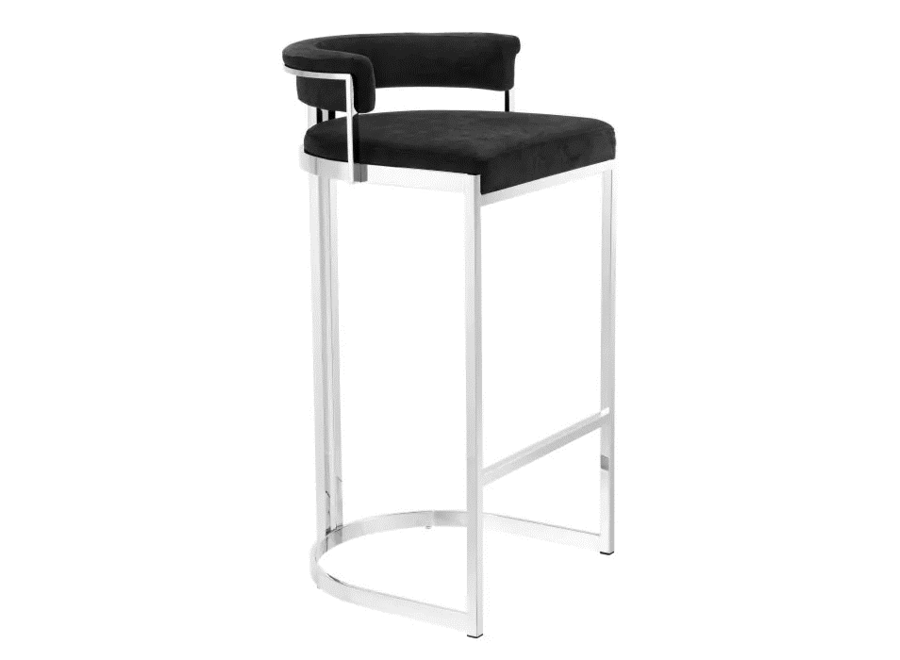 Bar stool 'Dante' - Black velvet