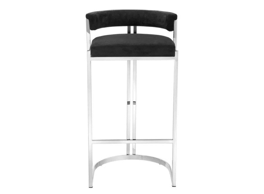 Bar stool 'Dante' - Black velvet