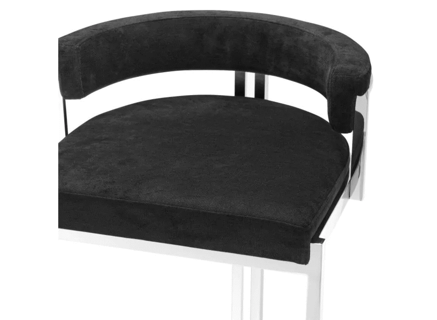 Bar stool 'Dante' - Black velvet