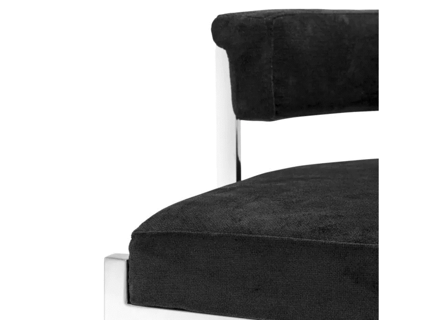 Tabouret de bar 'Dante' - Black velvet