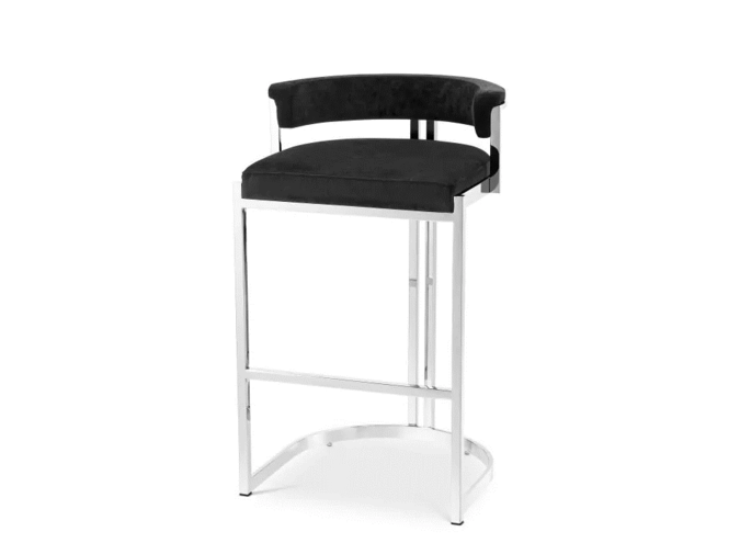 Counter stool Dante - Black velvet