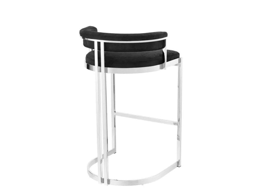 Counter stool 'Dante' - Black velvet