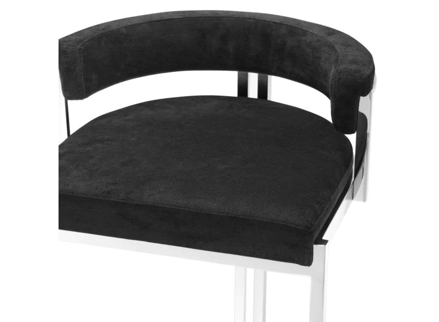 Counter stool 'Dante' - Black velvet