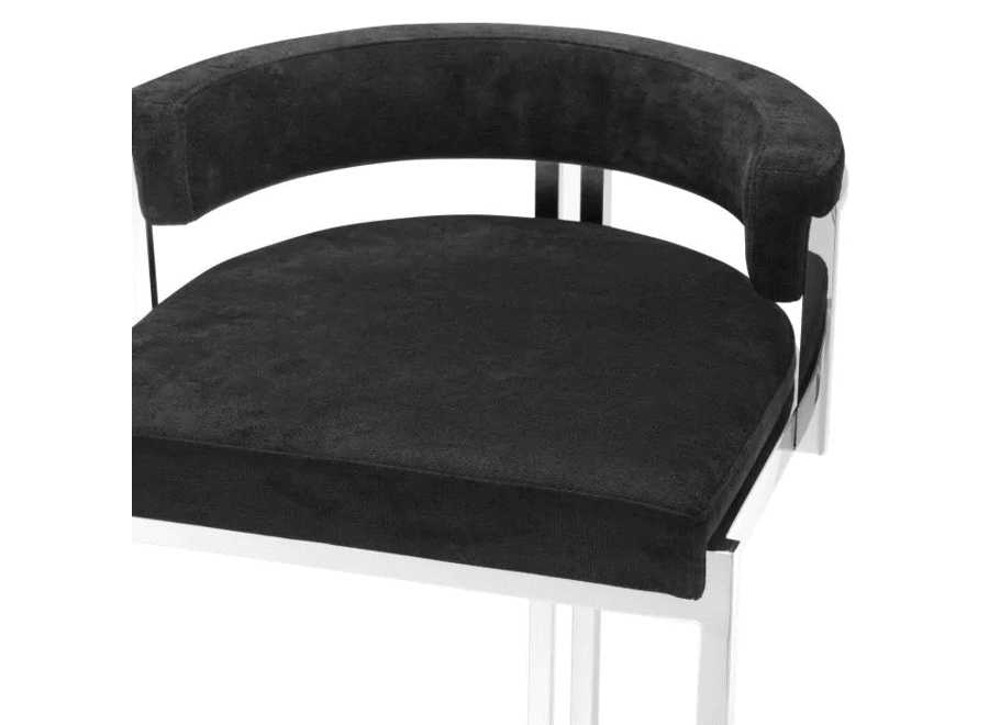 Tabouret de comptoir 'Dante' - Black velvet