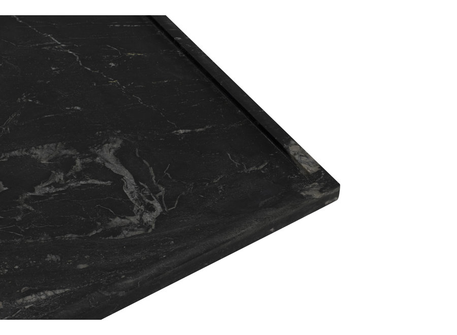 Plate black marble - square