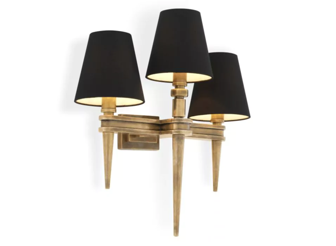 Wall lamp Waterloo - Triple - Brass