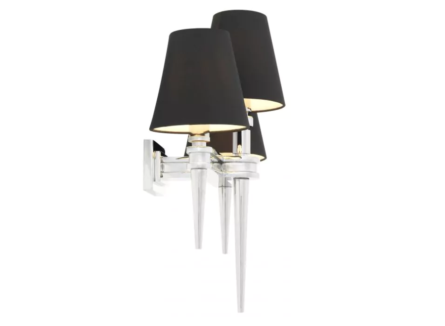 Wandlampe 'Waterloo' - Triple - Nickel