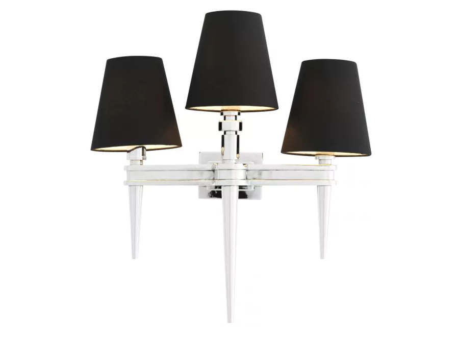 Lampe murale 'Waterloo' - Triple - Nickel